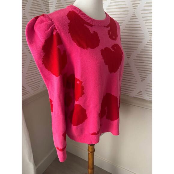 NWT Crosby by Mollie Burch XL Bixby Pink and Red Lightweight Knit Sweater - Picture 9 of 10
